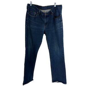 Mott & Bow Men 36 Straight Oliver Jeans Dark Wash Navy Blue Denim Stretch Casual